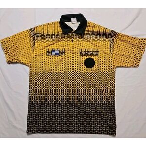 NISOA Referee Coolwick Shortsleeve Gold Grid Shirt Large